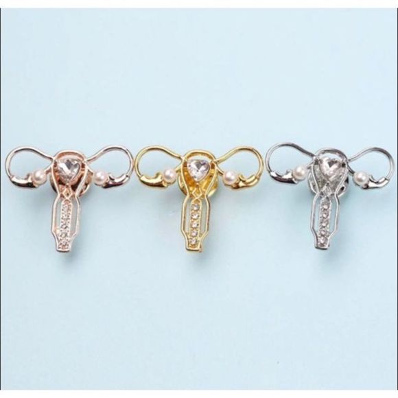 Female Reproductive Pin -Yellow Gold NEW - Picture 7 of 9